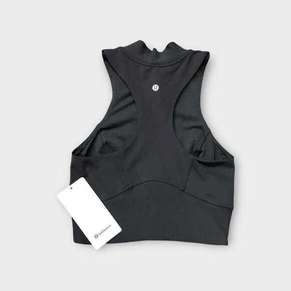 NWT Lululemon Train Free Crop Tank Graphite Grey 4 Activewear NEW - Picture 1 of 9